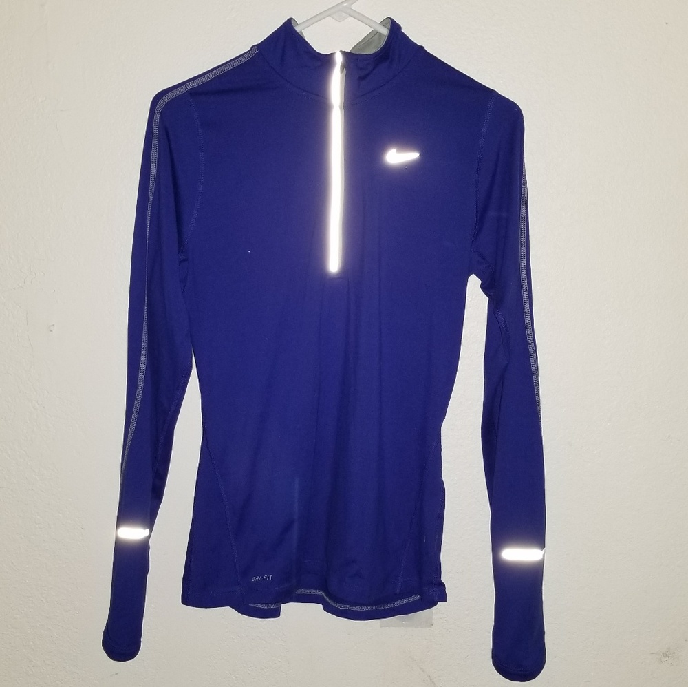 Nike Women's Dri-FIT Long-Sleeve Half-Zip Top - Deep Purple